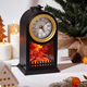 Lampada da Tavolo Lanterna Led Effetto Fuoco Camino con Orologio 25x14x40 cm...