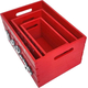 Set di 3 Cassette Cassettina Porta Oggetti in Legno Rosse 25-28-30 cm Natale...