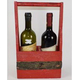 Cassetta Portabottiglie in Legno 2 Posti Scomparti Vino Scatola Rossa 36x21cm...