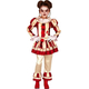 Costume Carnevale clown assassino travestimento horror per bambina 5-12 anni...