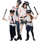 Costume Carnevale poliziotto zombie travestimento bambino bambina 5-12 anni...