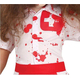 Costume Carnevale infermiera assassina vestito horror bambina 5-12 halloween...