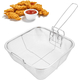 Cestello Quadrato Friggitrice Friggere Fritture Cucina in Acciaio Griglia (20cm)
