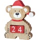 Calendario Avvento di Natale Orsetto in Legno Cubi Numeri Decorativo 13,5x17cm