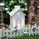 Staccionata in Legno Bianco per Albero di Natale 30x120 cm Recinto Giardino... Staccionata in Legno Bianco per Albero di Natale 30x120 cm Recinto Giardino...