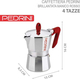 Caffettiera Moka Brillantata Mod. Kaffettiera con Manico Rosso fino a 6 Tazze...