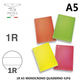 10x Quaderni Monocromo a Righe 1R Colori Assortiti Formato A5 15x21 cm 6
