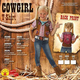 Costume Carnevale T-shirt Cowgirl bimba 3-8 anni travestimento Halloween (3-4...