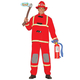 Costume Carnevale da pompiere uomo travestimento vigile del fuoco taglia XL...