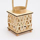 Lanterna Porta Candela in Legno Rattan Portatile Matrimonio Lampada 22x14 cm...