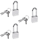 3x Lucchetto ad Arco 3 Chiavi Antiscasso Corazzato Catenaccio Acciaio Sicurezza