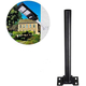 2x Staffa Palo Metallo Lampione Stradale Solare 45cm Universale Supporto Faro...