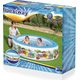 Piscina Rotonda Gonfiabile Fuoriterra Bambini Giardino 196x53cm 3 Anelli 8