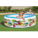 Piscina Rotonda Gonfiabile Fuoriterra Bambini Giardino 196x53cm 3 Anelli 6