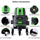 Livella Laser Tracciatore Autolivellante 360º Rotazione 5 Linee Verdi Q-SP01...