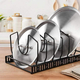 Stand Porta Coperchi Piatti Padelle Da Cucina In Metallo 29x18,5x12,5 cm Nero...
