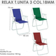Sedia Relax Spiaggina per Mare e Giardino 52x44x75 cm Pieghevole da Campeggio...