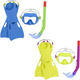 Set Maschera e Boccaglio pinne da Sub Antiappannamento Snorkeling Bambini 3-6