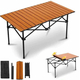 Tavolo Da Campeggio Picnic Richiudibile in Legno 93x55x55 cm con Custodia