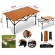 Tavolo Da Campeggio Picnic Richiudibile in Legno 93x55x55 cm con Custodia 3