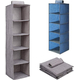 Organizer Armadio Portatutto Pensile 2PZ Tessuto Scarpe Borse 5 Piani...