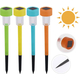 Lampioncino solare led lampada 4pz da esterno giardino con picchetto Segnapasso