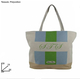 Borsa Da Mare Grande in polycotton a righe Da Spiaggia piscina Con Manici 3