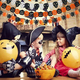 3 Festoni addobbi di Halloween ghirlanda 2,75 metri zucche di carta per feste...