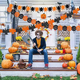 3 Festoni addobbi di Halloween ghirlanda 2,75 metri zucche di carta per feste...