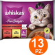 Whiskas Pure Delight Succulenti Straccetti Cibo Gatti Pollo Manzo 52 bustine