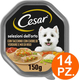 Cesar Selezioni dell'Orto Cibo per Cani tacchino e verdure 14 Vaschette da 150g