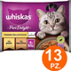 Whiskas Pure Delight Cibo Gatti Tenere Delicatezze Pollo Tacchino 52 bustine
