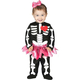 Costume Scheletrina Bambina 18-24 mesi - Tuta con Gonna Tulle Rosa e Fascia,...