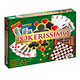 Set Pokerissimo: 2 mazzi carte plastificate e giochi Dama e Tria per serate...