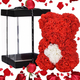 Orso Orsetto di Rose Artificiale rosse,Bouquet di Fiori Regalo romantico,...