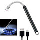 Accendino Elettrico Antivento Ricaricabile, Flessibile a 360° con Blocco di... Accendino Elettrico Antivento Ricaricabile, Flessibile a 360° con Blocco di...