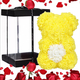 Orso Orsetto di Rose Artificiale gialle, Bouquet di Fiori Regalo romantico,...
