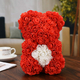 Orso Orsetto di Rose Artificiale rosse,Bouquet di Fiori, Regalo romantico per...